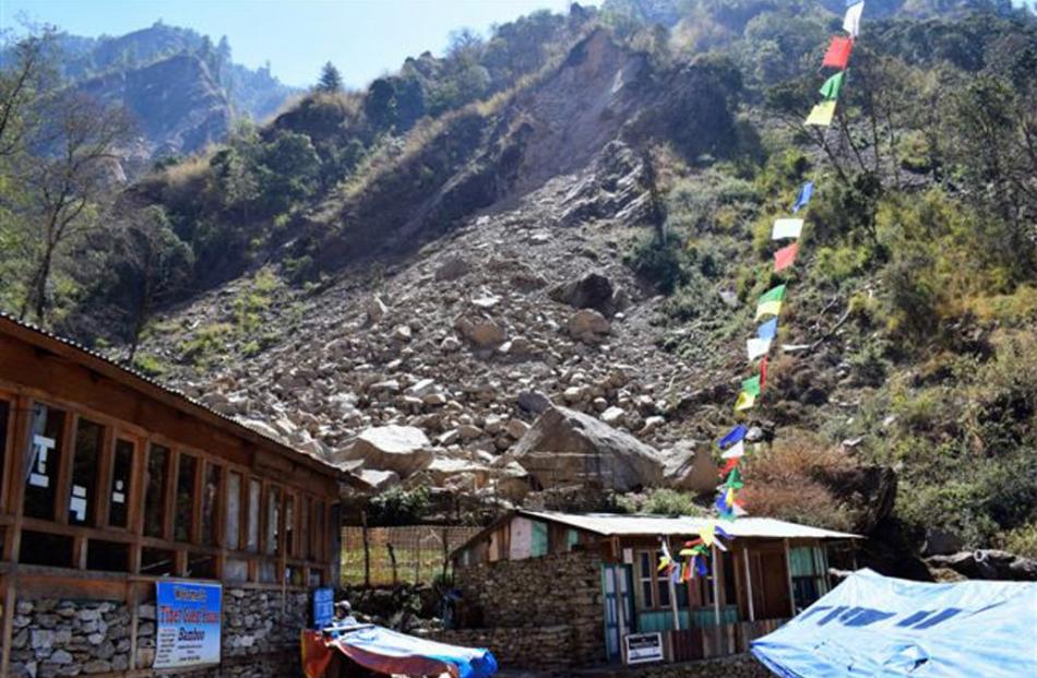 The 2015 earthquake stopped 30m from the Bamboo Guest House, crushing two of the guest house’s...