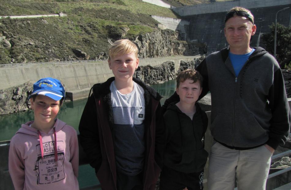 Reuben Huggins (8), and Jack (11), Paul (8) and Marc Ferris, all of Dunedin