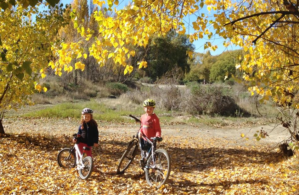 ‘‘Hobbits on bikes in the autumn,’’ writes Anne Connelly, of Alexandra, of her photo showing...