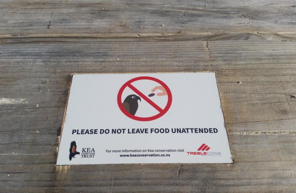 One of the signs to be affixed to each picnic table at Treble Cone outdoor eating area. 