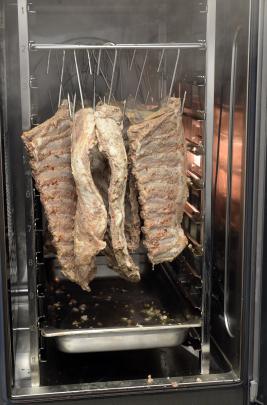 Pork spare ribs in the Convotherm smoker/oven.
