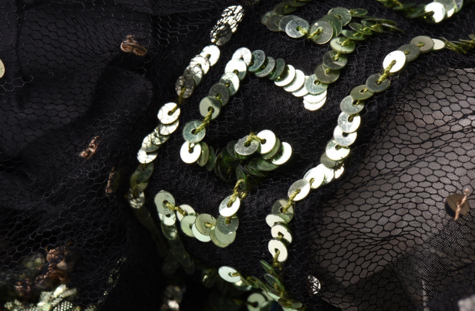 Detail of sequin embroidery. 
