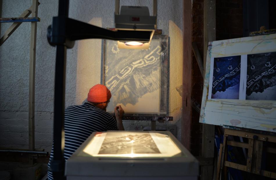 Flynn Morris-Clarke at work in his studio. Photos: Eppinghoven Collection; Otago Museum Collection.