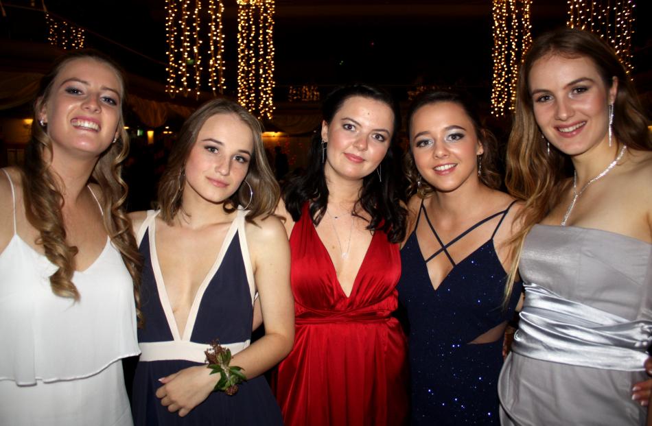 (from left) Terri Taylor (17), Tegan Wilson (17), Laura Wellman (17) Courtney Leith (17) and Ellesse Andrews (17).