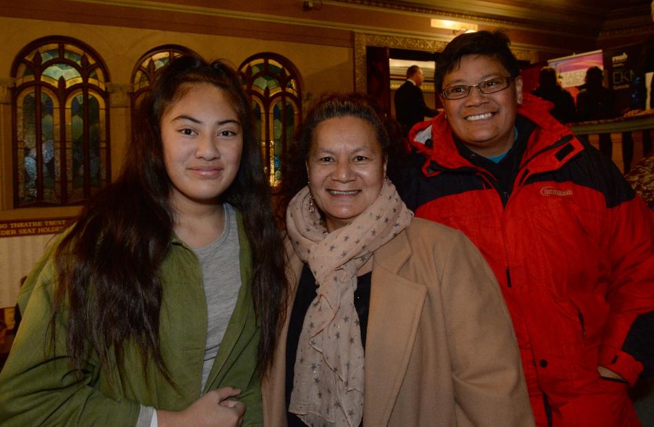 (from left) Salaevalu Feleti-Ivala (14) with her aunts Imelda and Jacinta Nielsen all of Dunedin