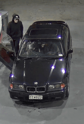 Police also want information on this black BMW. Photo: NZ Police
