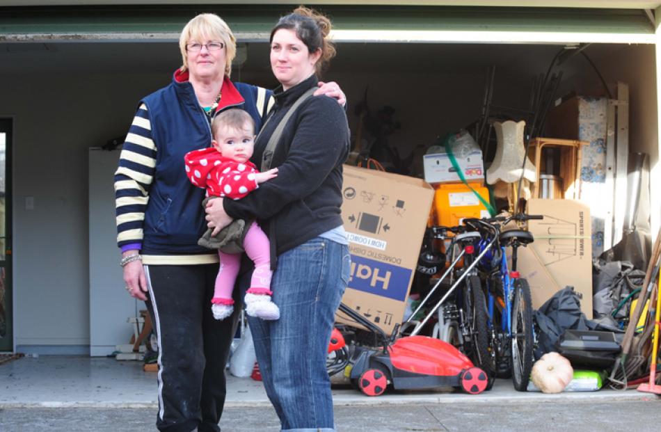 Vanessa, Lucy (9months) and Marilyn Callaghan have nowhere to live after the quake tore their...