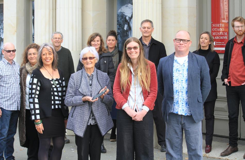 Celebrating a research project looking at the Willetts Collection are (from left) Te Runanga o...