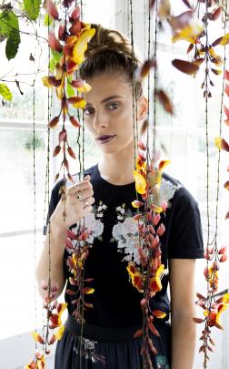 Kate Sylvester China tshirt, available at Belle Bird Boutique. Creeps and Violets rings available...