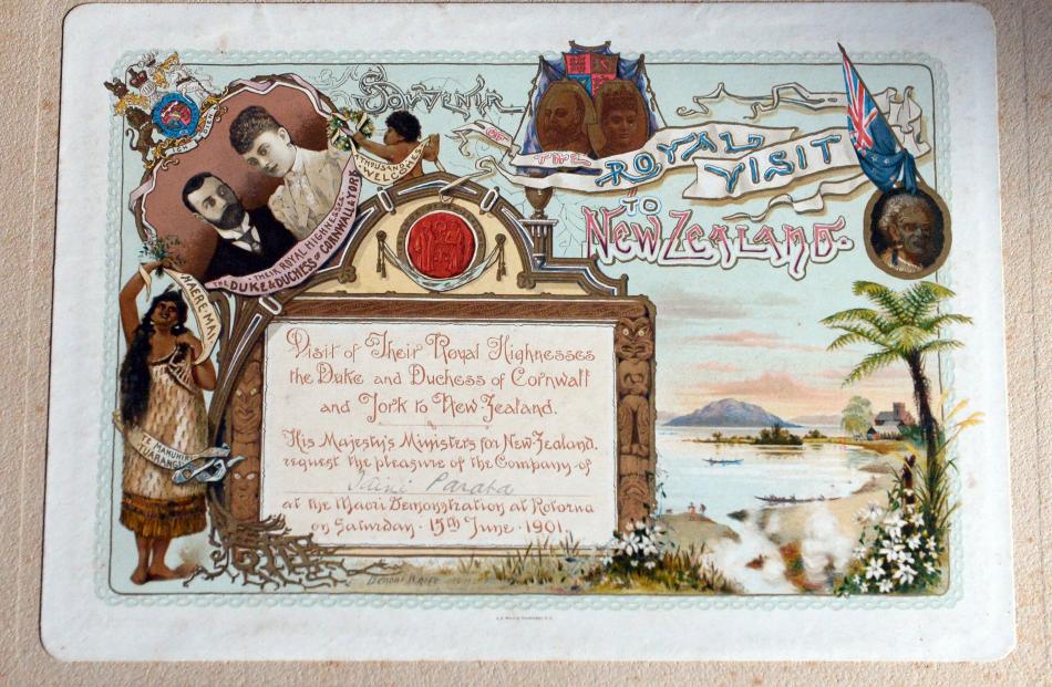 An invitation to Tame and Peti Parata to attend a multi-iwi event held at Rotorua, on Saturday,...