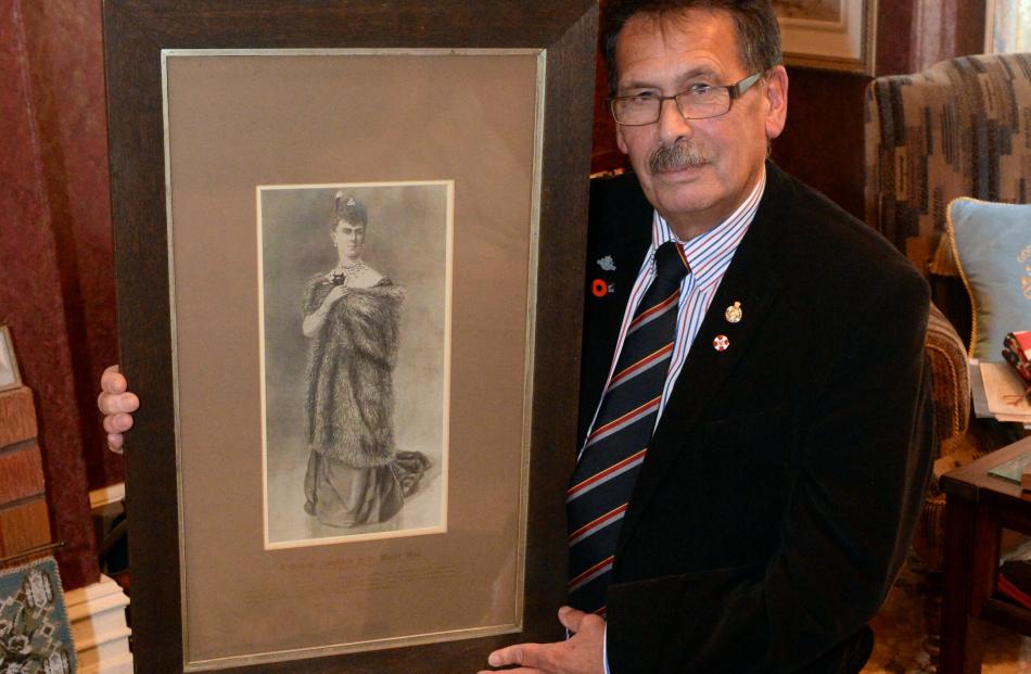Prof John Broughton with a portrait of Her Royal Highness the Duchess of Cornwall and York, later...