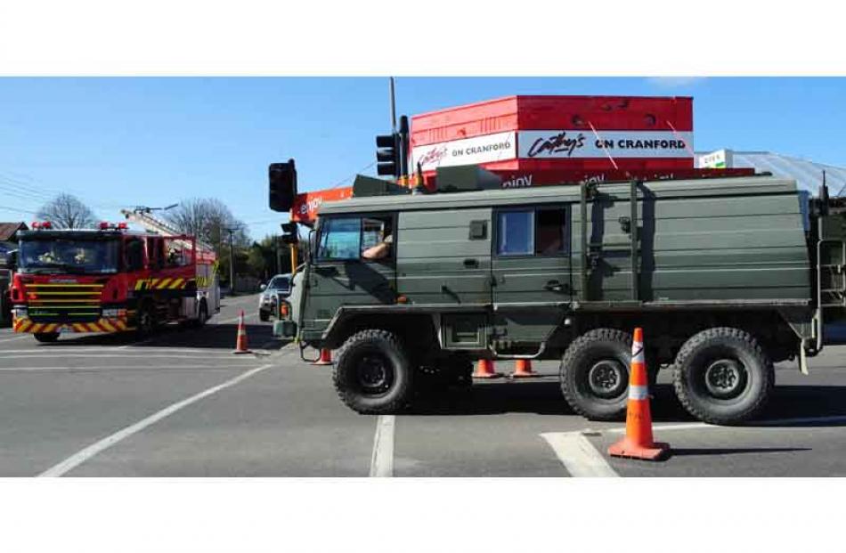 A N army LAV patrols Cranford street. Photo by Craig Baxter.