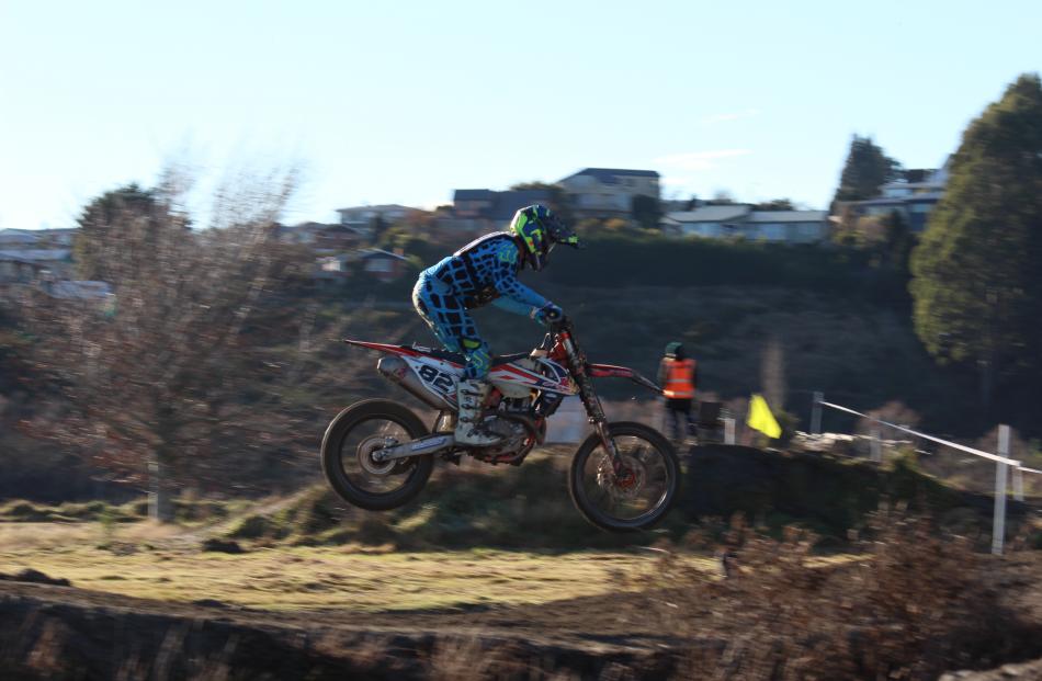 Competing in the Hasler Memorial Trophy Motocross race yesterday are Brendon Cornish, of Cromwell. Photos: Samuel White