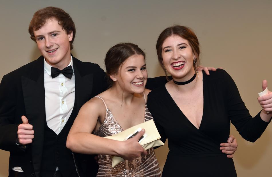 Sean McLeod (18) of Logan Park High School, Emily Christie (17) of Fiordland College and Sophie Huntington (17) of Logan Park High School 
