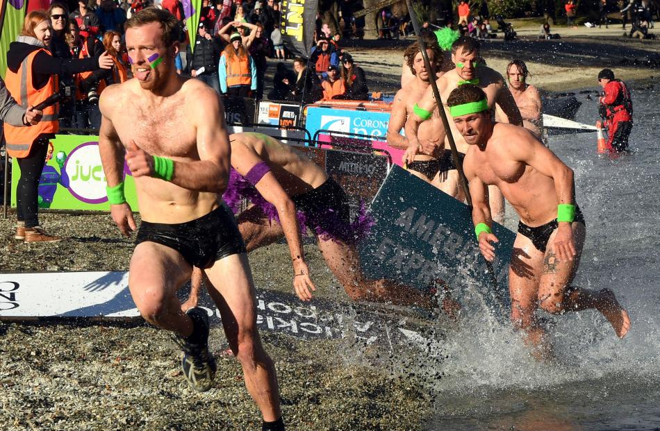 Alex Radley, of Auckland, said he nudged other competitors out of the way to win the Undy 500 race during Day on the Bay. 