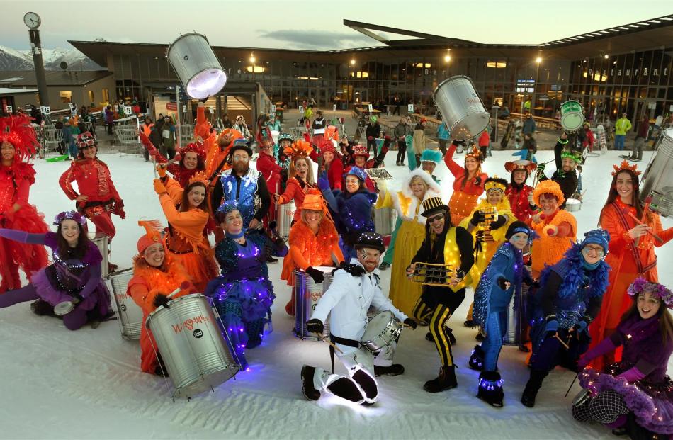 Coronet Peak opened for night skiing on Saturday night as part of Queenstown Winter Festival. Community group Wasamba, from Fremantle in Western Australia, started proceedings with a light and drum performance.