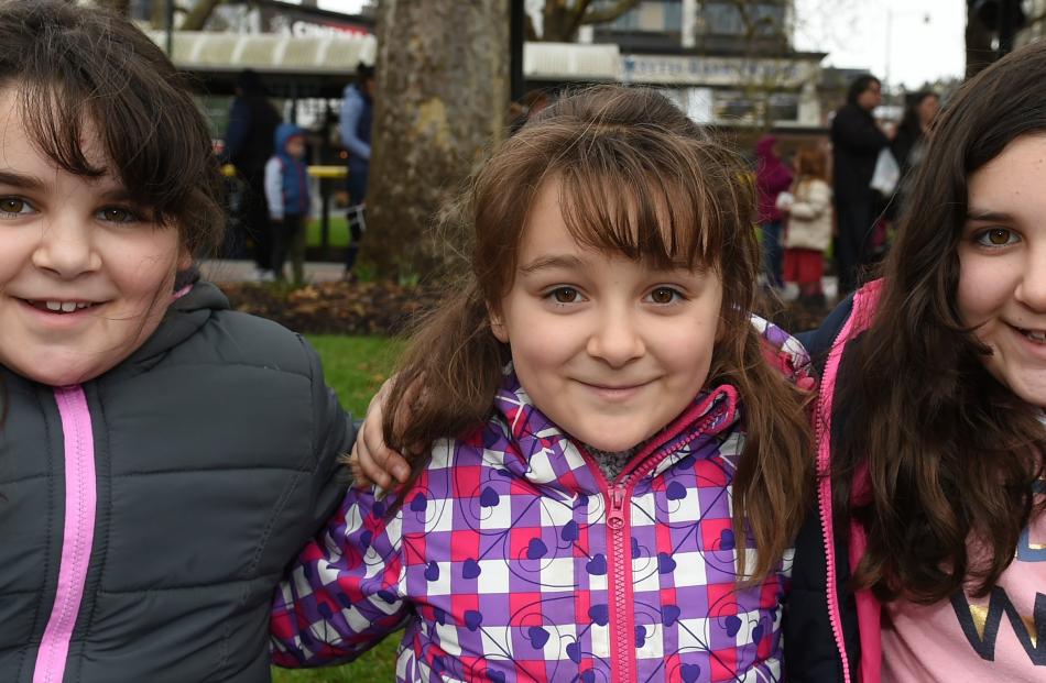 Tahliah (8), Claudia (6) and Olivia (9) Nabih, of Christchurch.