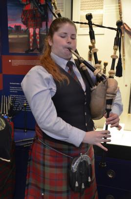 Bagpiper Amy.
