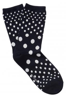 Witchery graduated spot sock in midnight, $12.90