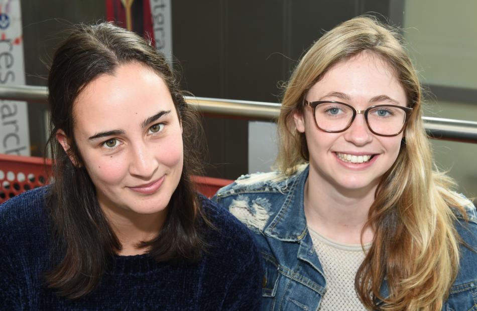 Caitlin McLean (22) (left) and Tamara Wimsett (22), both of Dunedin.