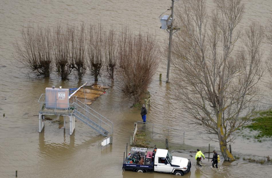 Floodwaters continue to recede on the Taieri Plain yesterday. Photos: Gerard O'Brien