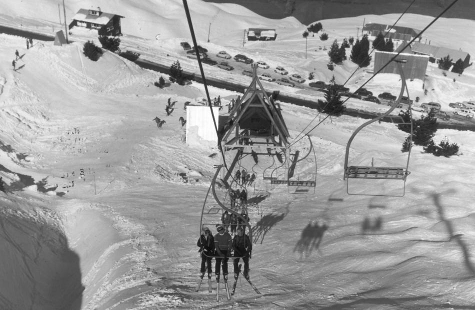 Coronet Peak’s triple-seat Pomagalski chairlift was the only one of its type in the southern...