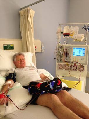 Stem cells are harvested from Mr Litchfield in 2016. 