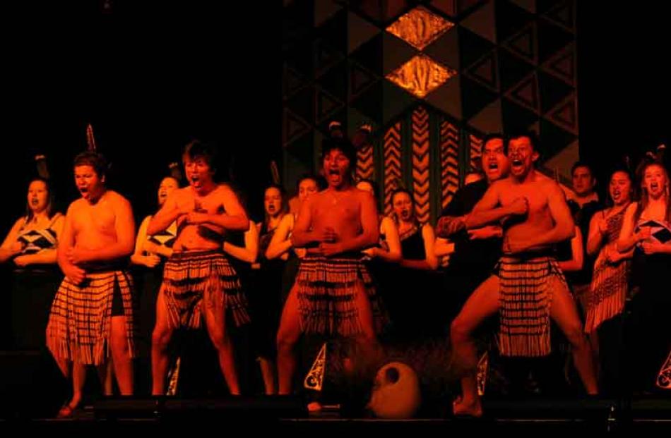Otago Boys' High School and Otago Girls' High School perform. Photo by Peter McIntosh.