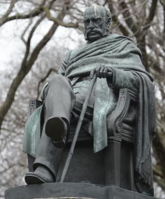 The statue of the Rev Dr Donald Stuart in its present location in lower High St. Photo: Gerard O...