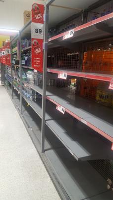 By lunch time the shelves at Dunedin central's Countdown were almost empty of bottled water....