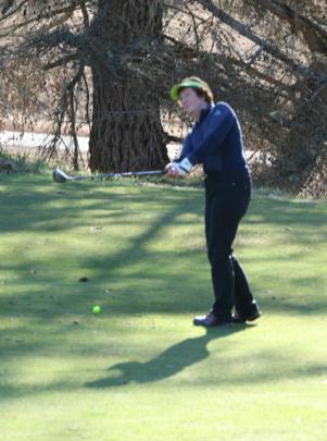 Mary-Jane Kane from Tapanui teeing off on the first day. Photos: Julie Walls
