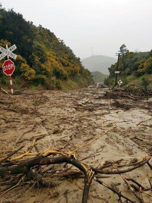 The Waironga Rd crossing after the flood.