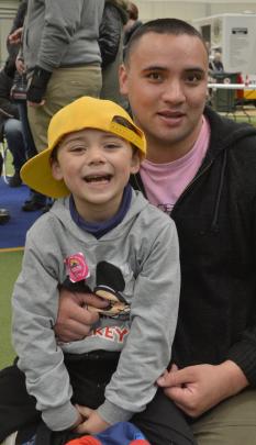 Samuel (5) and Kerry Vanderlaan, of Dunedin.