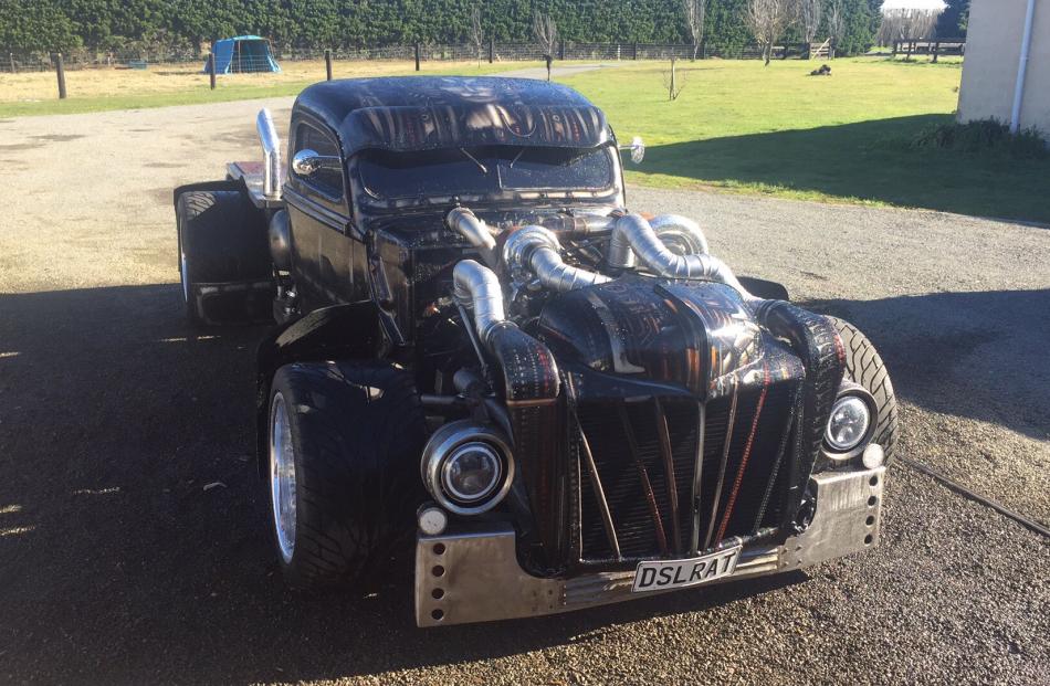 David Jeffery has travelled from Christchurch to show his outrageous creation: a diesel-powered...