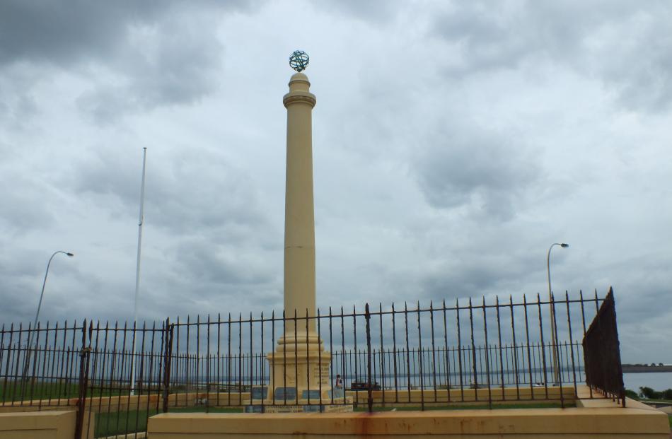 The Laperouse memorial dominates the skyline.


