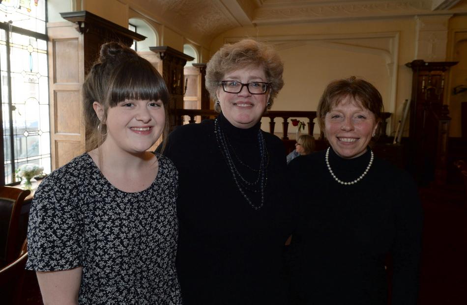 Claire Anglin (19) of Wellington (left), her mother Jennifer Anglin of Dunedin and Belinda van...