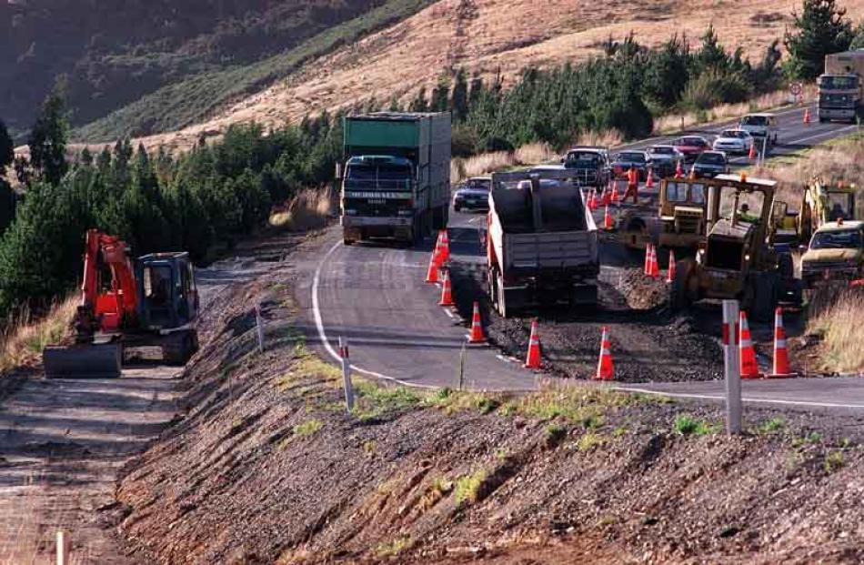 State Highway 1 over the Kilmog hill (shown here undergoing repair) could be hit by landslides.