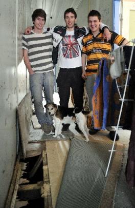 Union St West flatmates (from left) Seamus Maher, of Paraparaumu, Laurence Holding, of North...