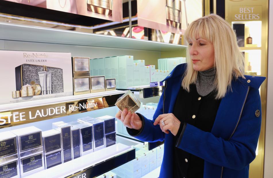 Lana's first purchase...some $300 Estee Lauder face cream