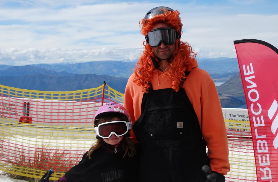 Paige (6) and Karl Boomsma, of Hawea Flat.