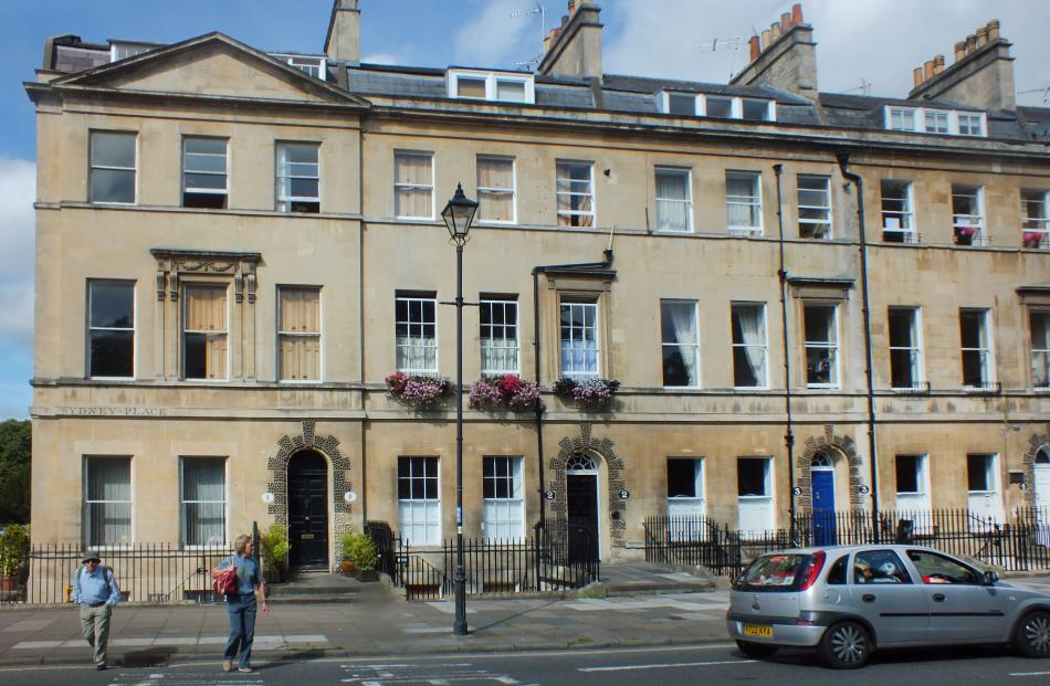 Sydney Place, Bath. Jane Austen lived at No4 (far right).