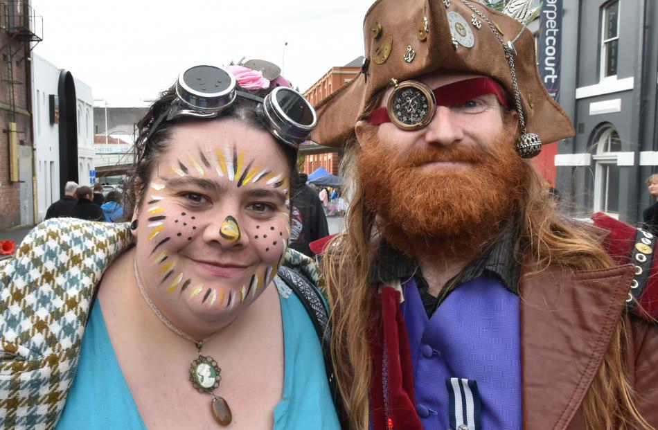 Steam Punk enthusiasts Caress Dittmer and Aaron Thompson. Photo Gregor Richardson