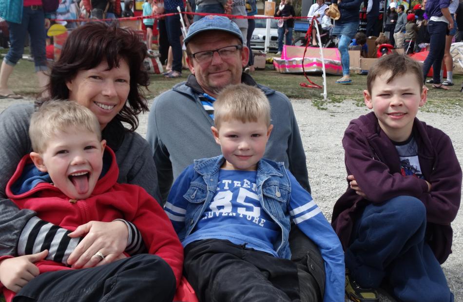 Jayden (5), Karen, Ewen, Brendan (5) and Liam McLeay (8), of Riversdale.