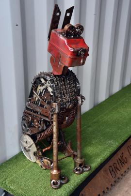 Dogs and birds feature heavily in Sara Gillies creations made from thrown-away metal items.