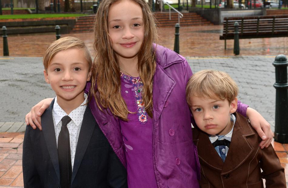 Jakob (6), Sienna (9) and Jesse (4) Brits, of Dunedin.