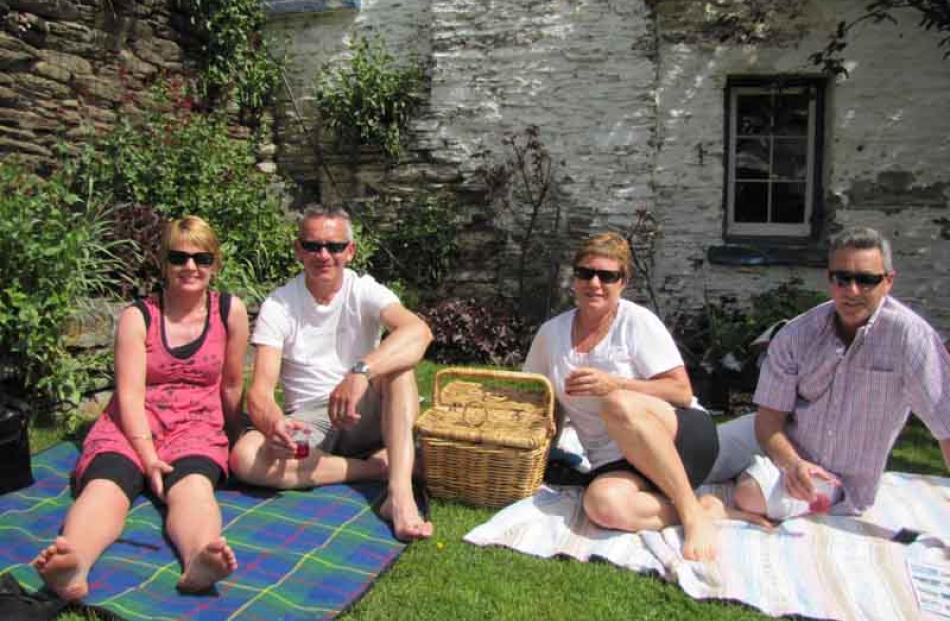 Enjoying a weekend break from Invercargill, Sharon and Barry Pannett, and Jo and Stevie Blakie.