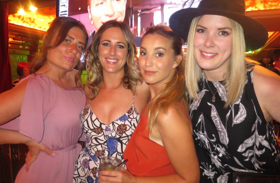 Lauren Miller, Kate Lynch, Sophie Wood and Linn Strandberg, all of Queenstown, enjoy the Melbourne Cup party at The Ballarat Trading Co in Queenstown. 