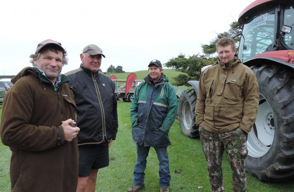 The fencing demonstration day at Weston was a chance for fencers, including (from left) Kerry Chamberlain and Andrew Couper from Glenavy and Karl Thompson and Brett Strange from Waimate, to meet up. Fencing was a ``brilliant'' career choice, Mr Thompson s