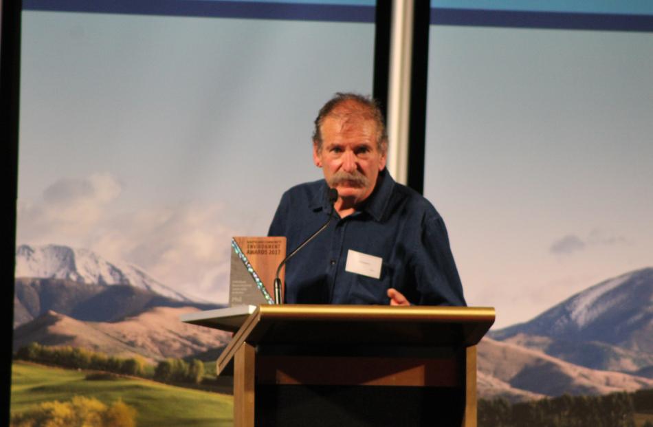Phil Newbury was recognised for Individual Environmental Leadership or Action for the unique way he has contributed to keeping waste glass out of Southland landfill. Photos: Nicole Sharp
