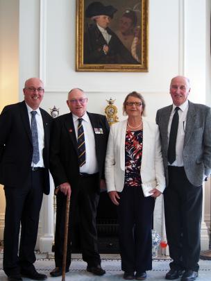 QEII National Trust Otago representative Robin Thomas (left), Gary and Judy Shields and trust chairman Mike Jebson at a celebration of the trust's 40th anniversary in Wellington yesterday. Photos: Supplied